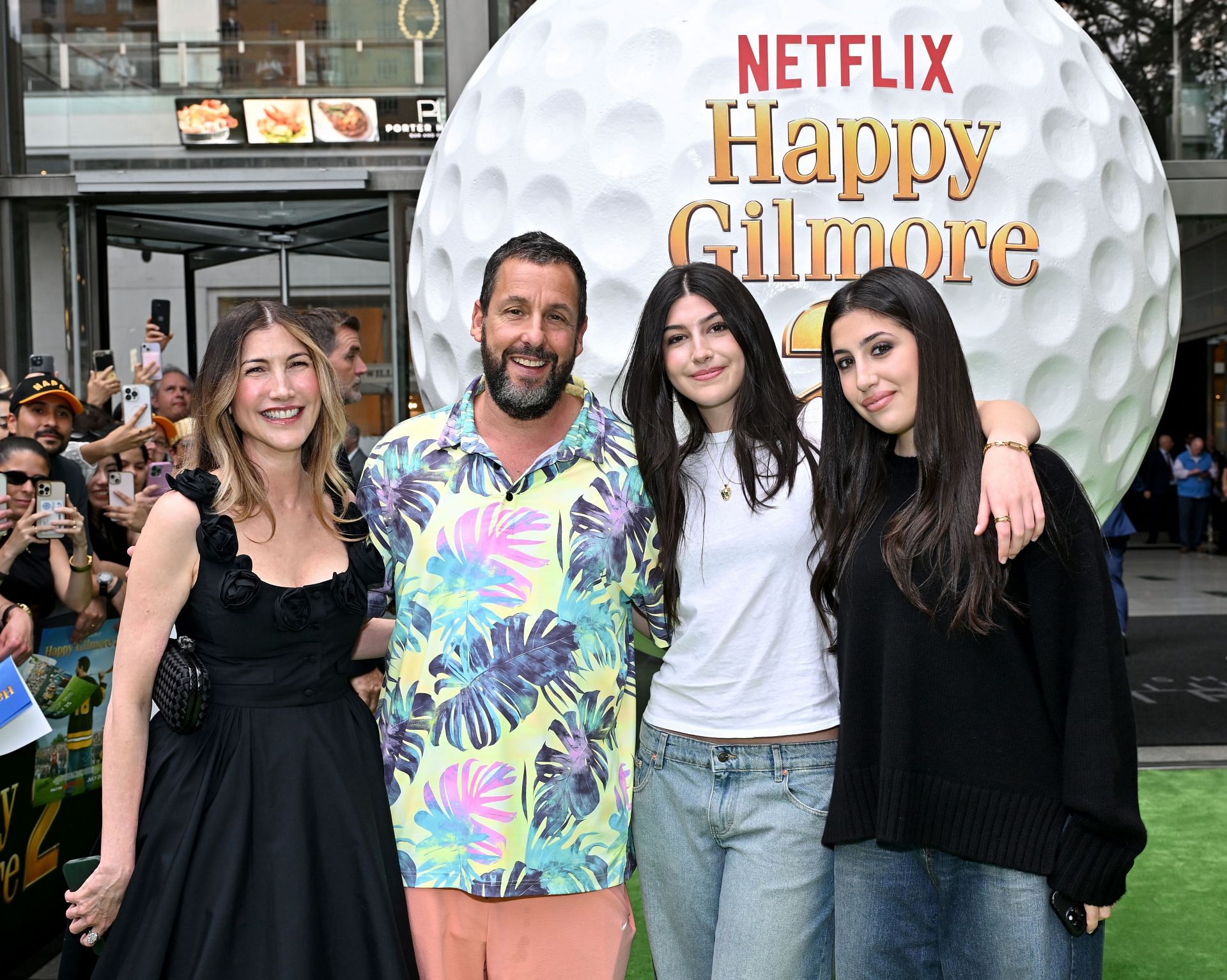Sandler and his family at the Happy Gilmore 2 World Premiere (Image via Getty)